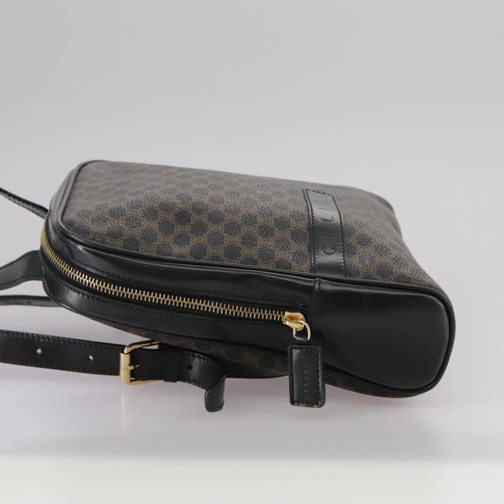 CELINE Macadam Canvas Backpack PVC Leather Black Silver Auth 105774 - Picture 3 of 16